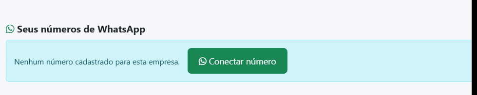 Cadastro dos números de WhatsApp da empresa